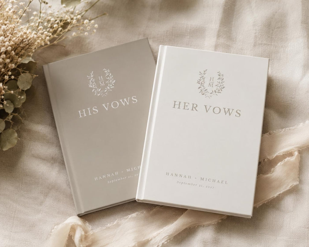 Personalized Monogram Wedding Vow Book