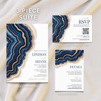 Blue Watercolor Wedding Invitation Template
