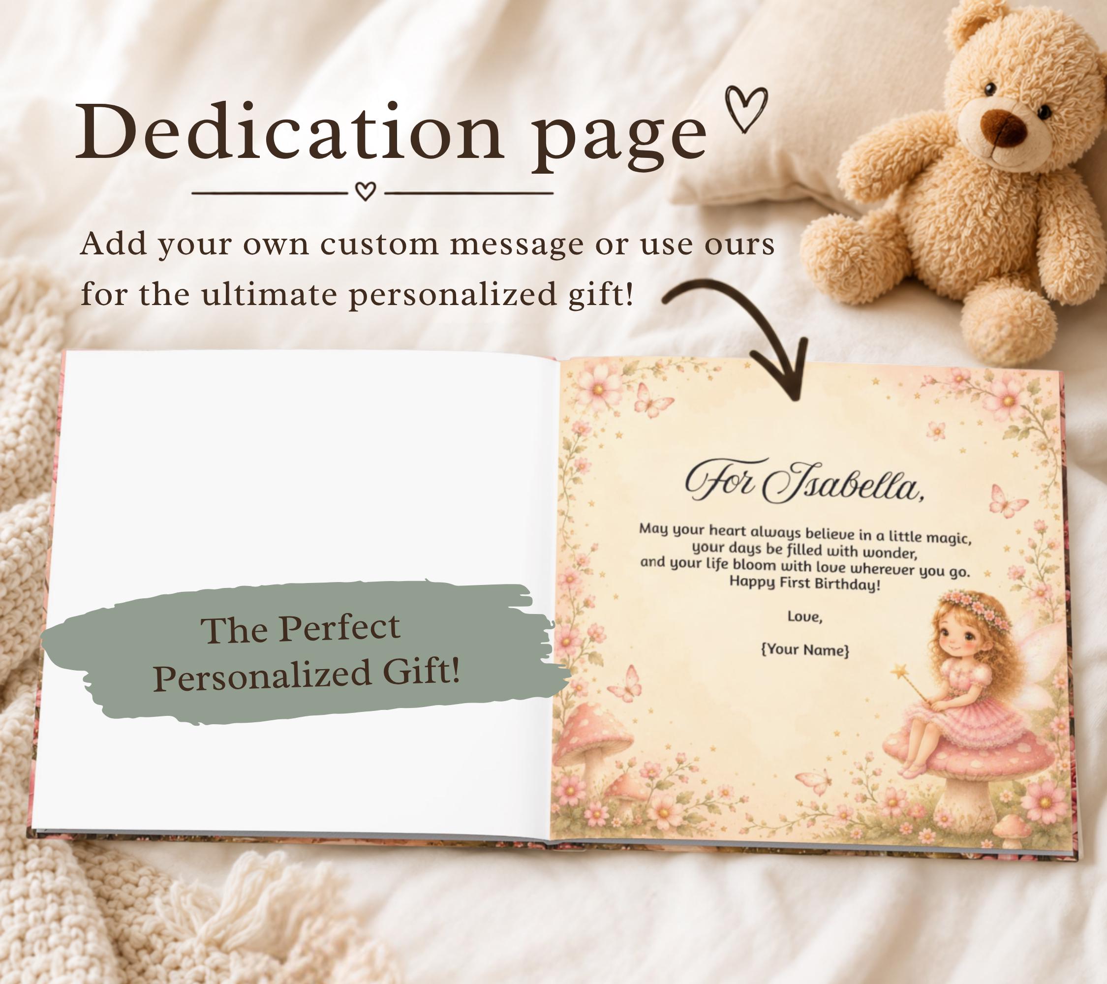 Personalized Fairy First Birthday Book