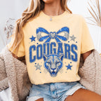 Faux Glitter Cougars Mascot Shirt