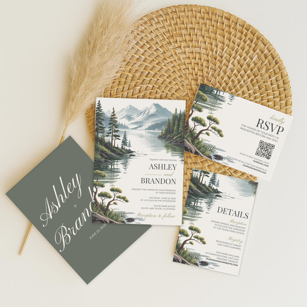 Mountain Wedding Invitation Template