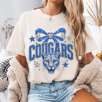 Faux Glitter Cougars Mascot Shirt