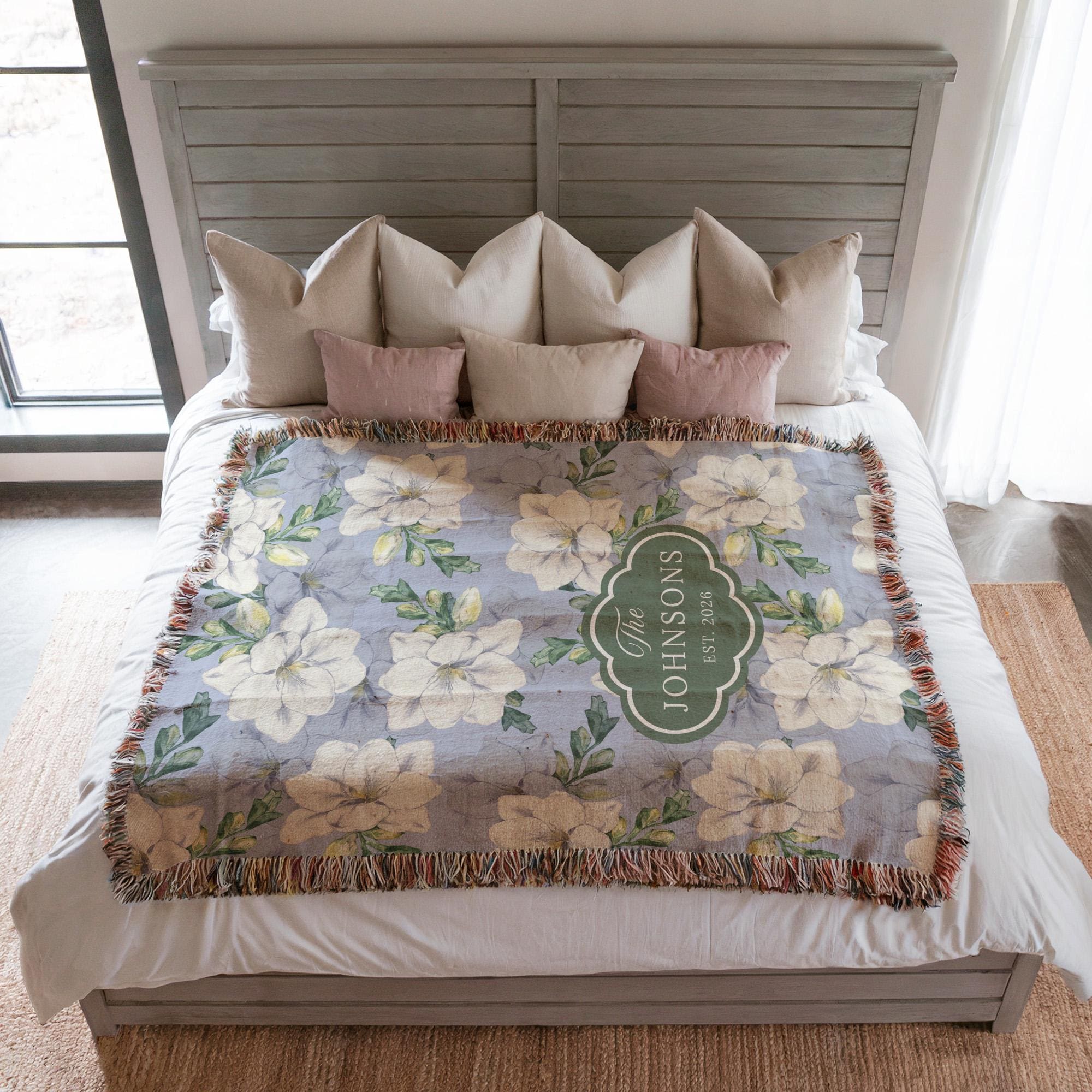 Personalized Floral Name Blanket