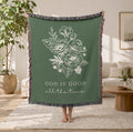 God Is Good All The Time Woven Blanket Faith Gift for Women Mom Grandma Scripture Throw Inspirational Christian Decor Gift