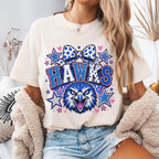 Coquette Glitter Hawks Mascot Shirt