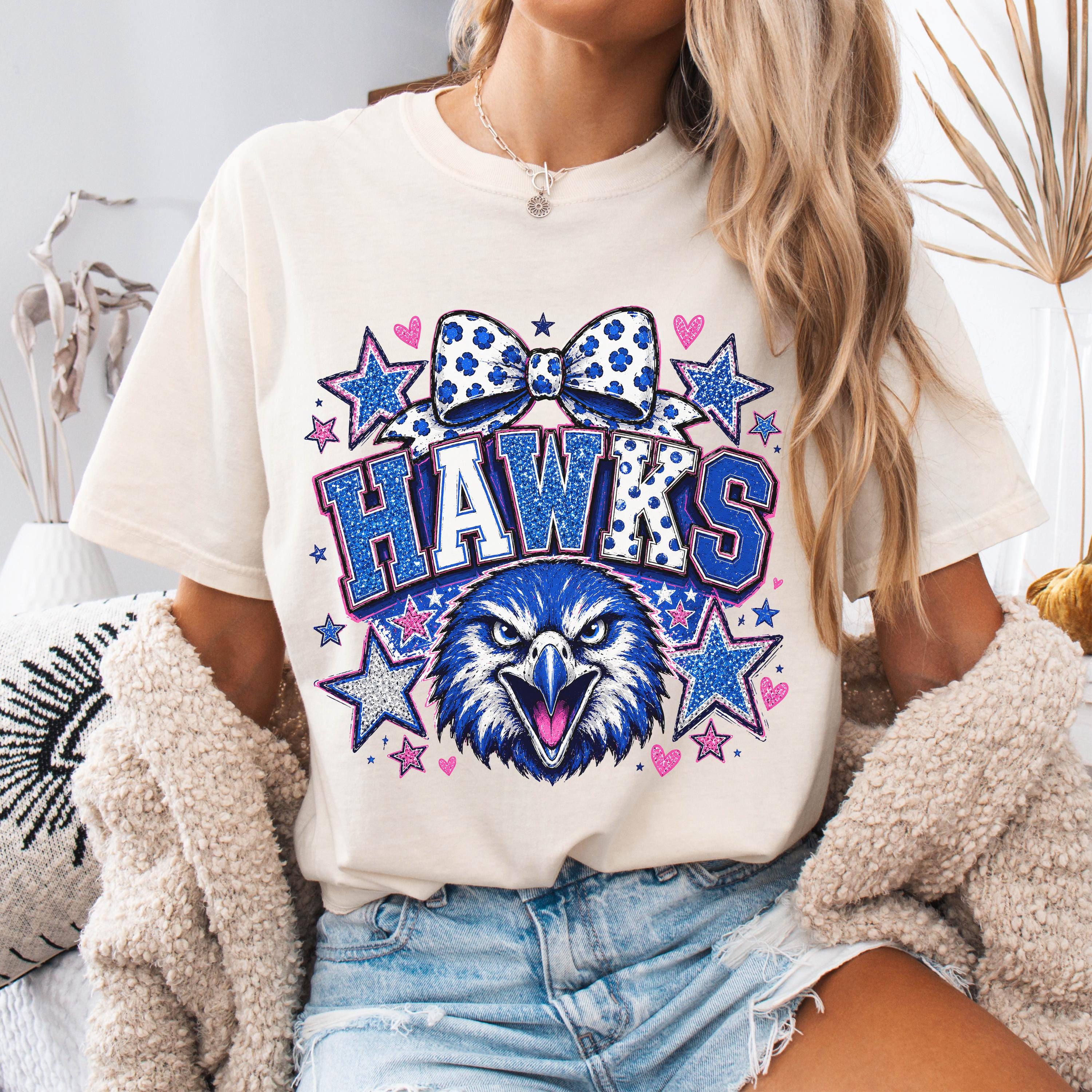 Coquette Glitter Hawks Mascot Shirt