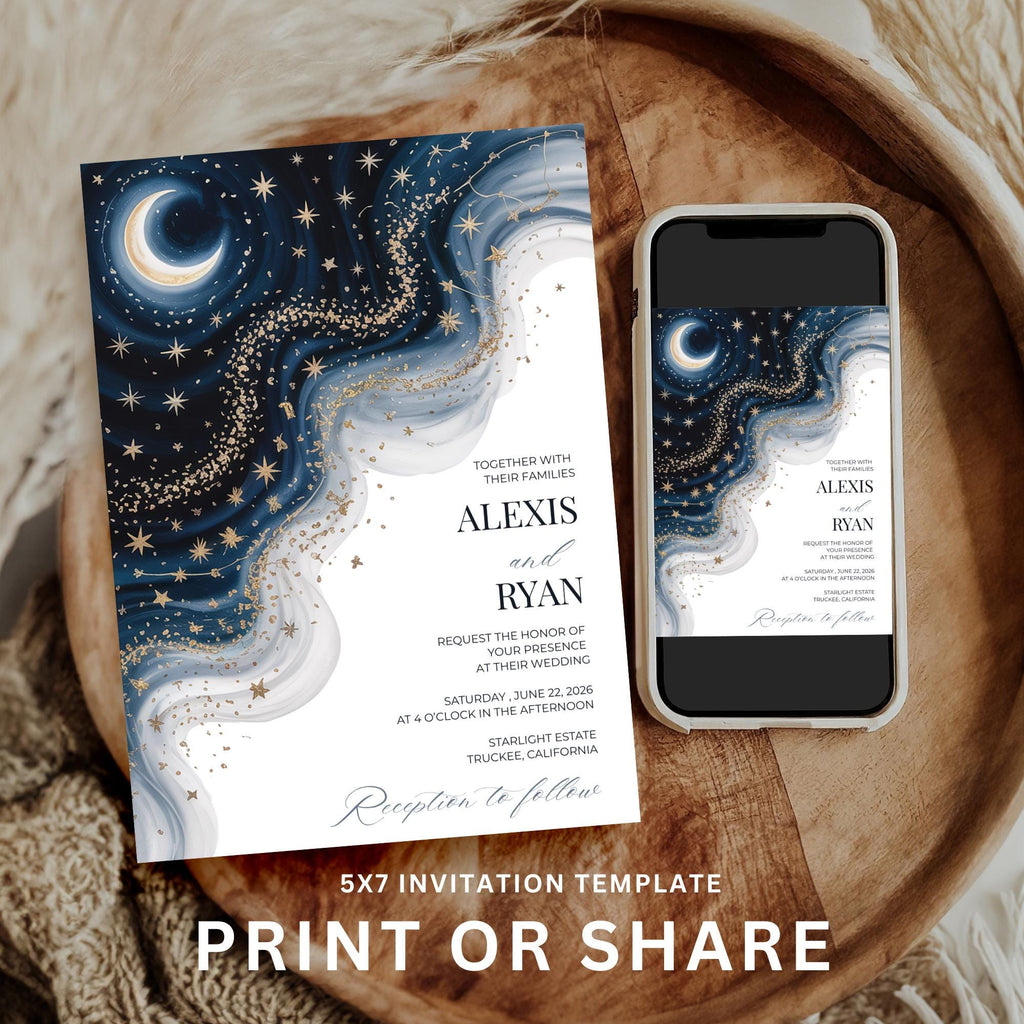 Celestial Wedding Invitation Suite