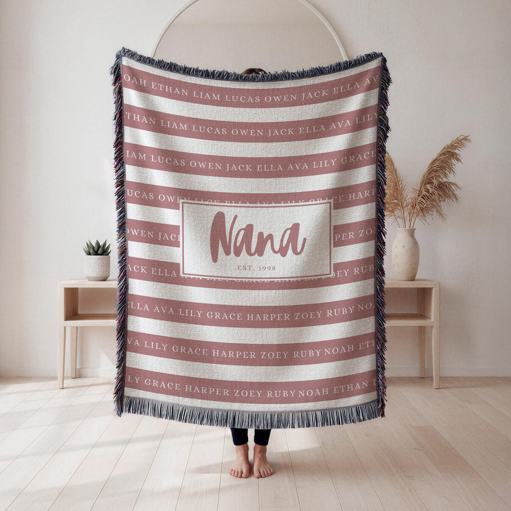 Personalized Grandma Blanket with Grandkids Names