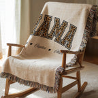 Personalized Leopard Print Mama Blanket with Names
