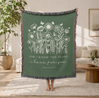 Woven Blanket Christian Gift for Women Jeremiah 29:11 Faith Inspirational Throw Blanket Scripture Gift Sympathy Healing Gift Floral Blanket