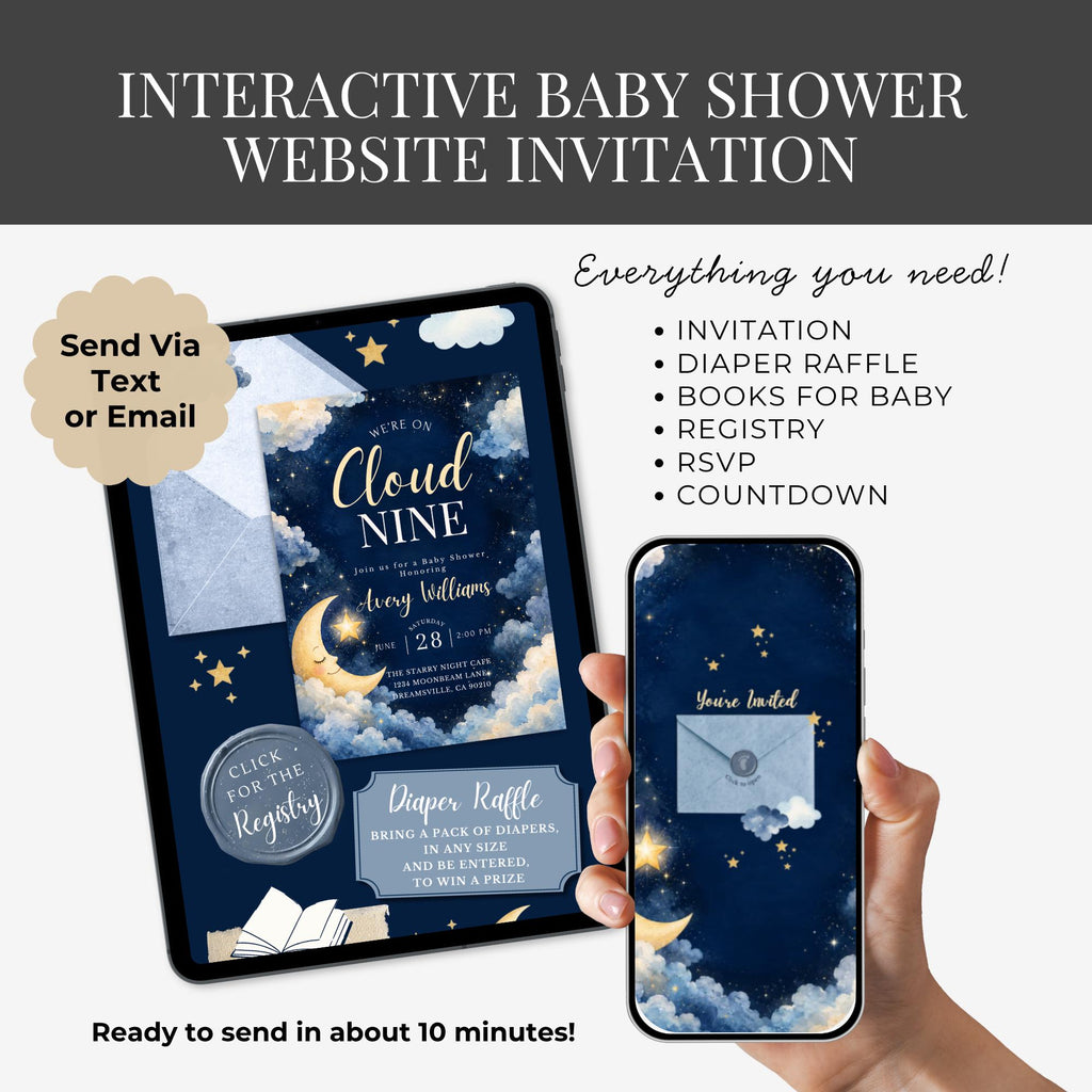Moon & Stars Shower Website Invitation
