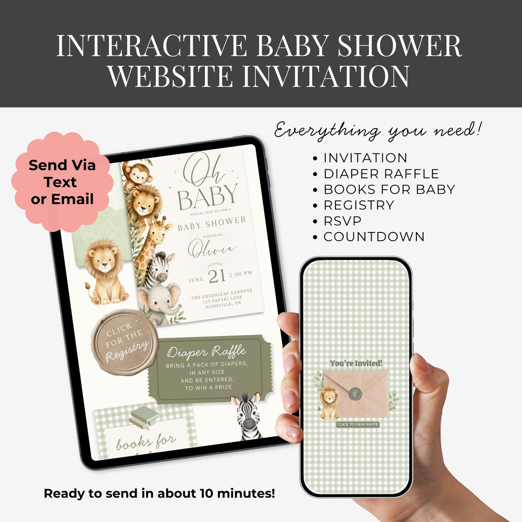 Safari Baby Shower Website Invitation