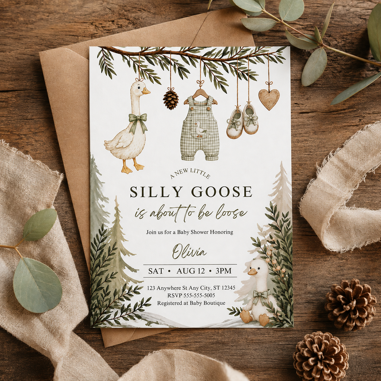 Silly Goose Baby Shower Invitation