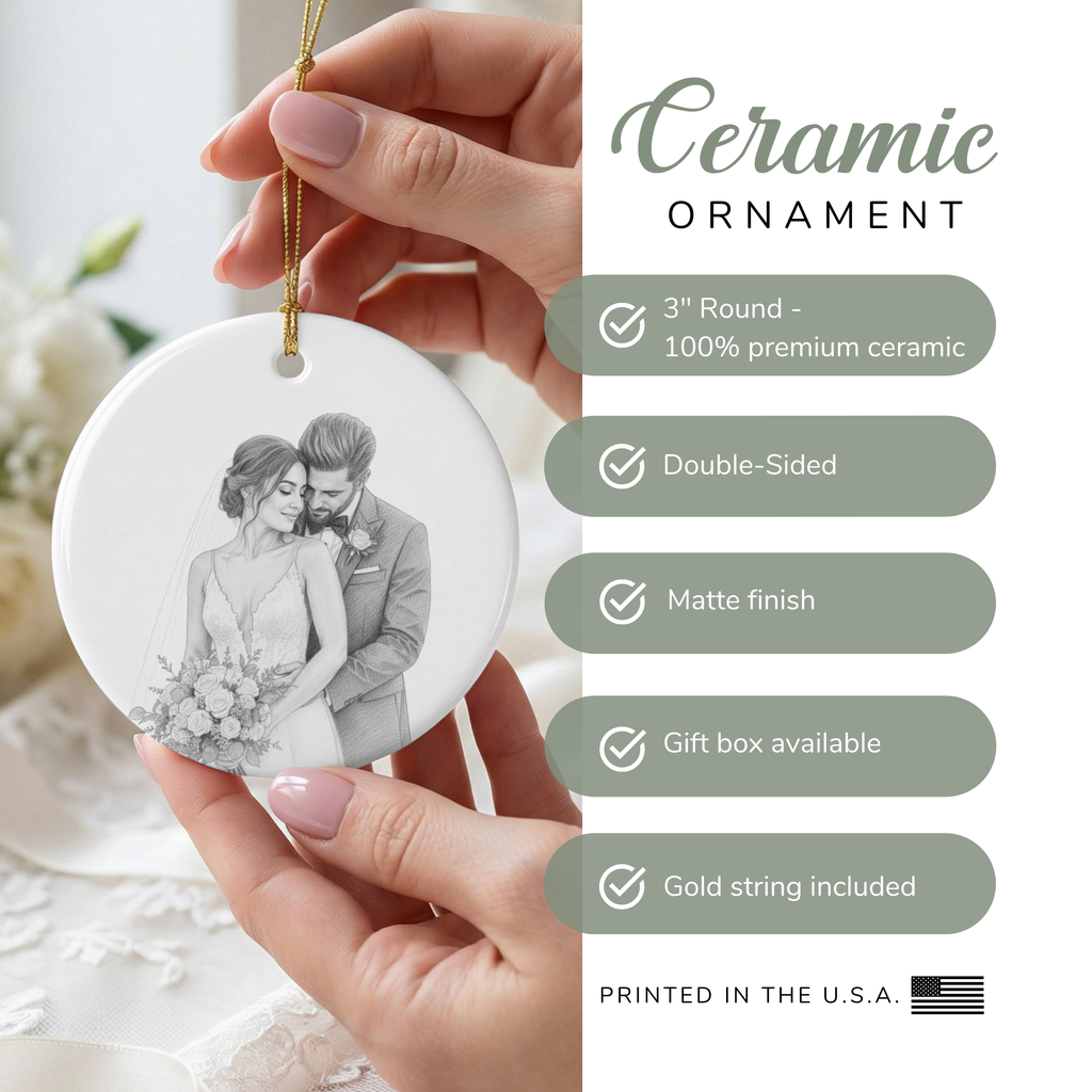 Personalized Wedding Portrait Ornament