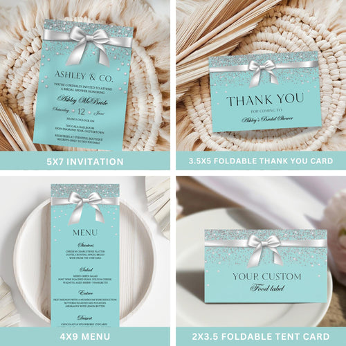 Aqua Blue Bridal Shower Bundle