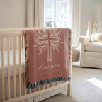 Personalized Baptism Blanket with Cross