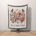 Personalized Grandma Blanket with Grandkids Names