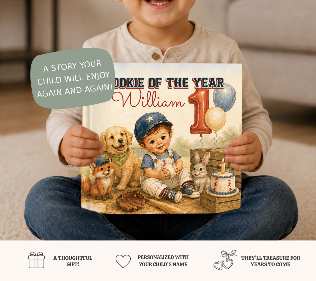 Personalized Rookie of the Year First Birthday Book