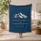 Faith Can Move Mountains Woven Blanket