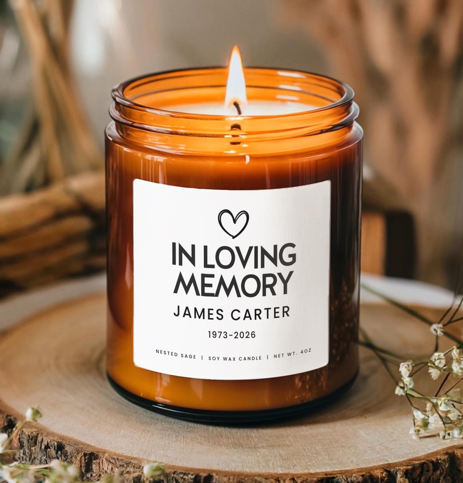 In Loving Memory Candle Keepsake