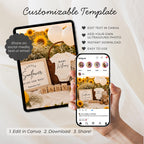 Digital Sunflower Pregnancy Announcment Template