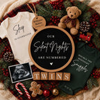 Digital Twins Christmas Pregnancy Announcment Template