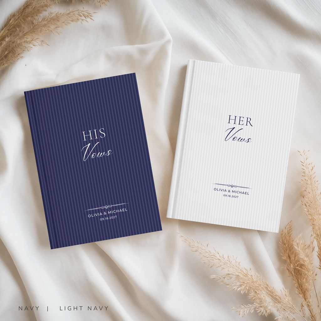 Personalized Stripe Wedding Vow Books