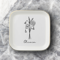 Personalized Birth Month Flower Jewelry Dish