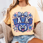Coquette Glitter Hawks Mascot Shirt
