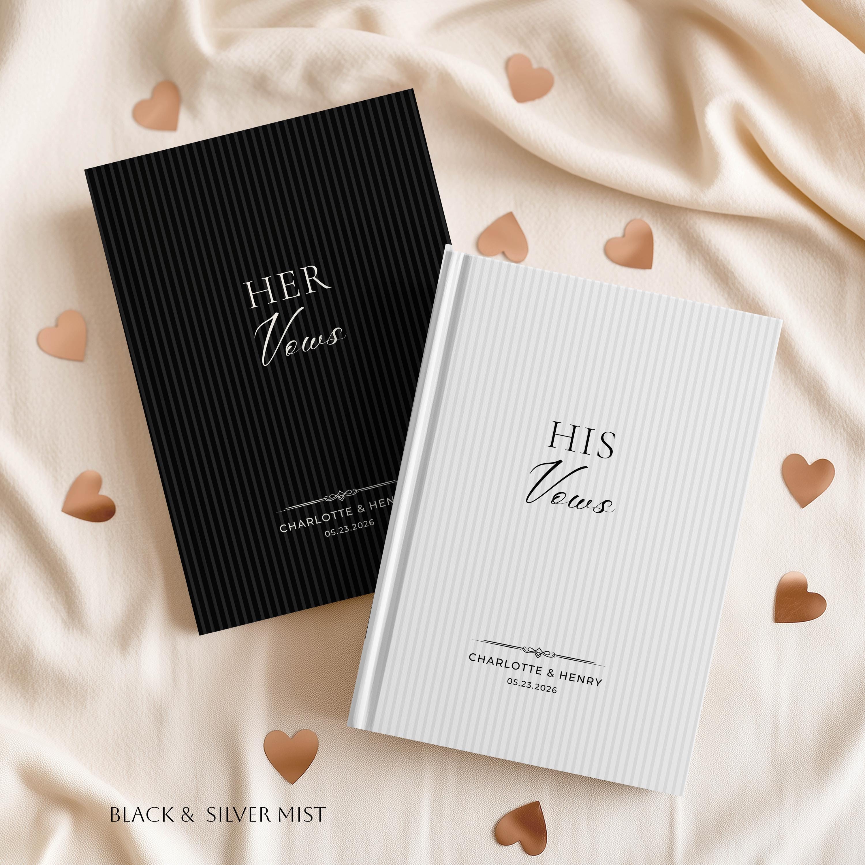 Personalized Stripe Wedding Vow Book