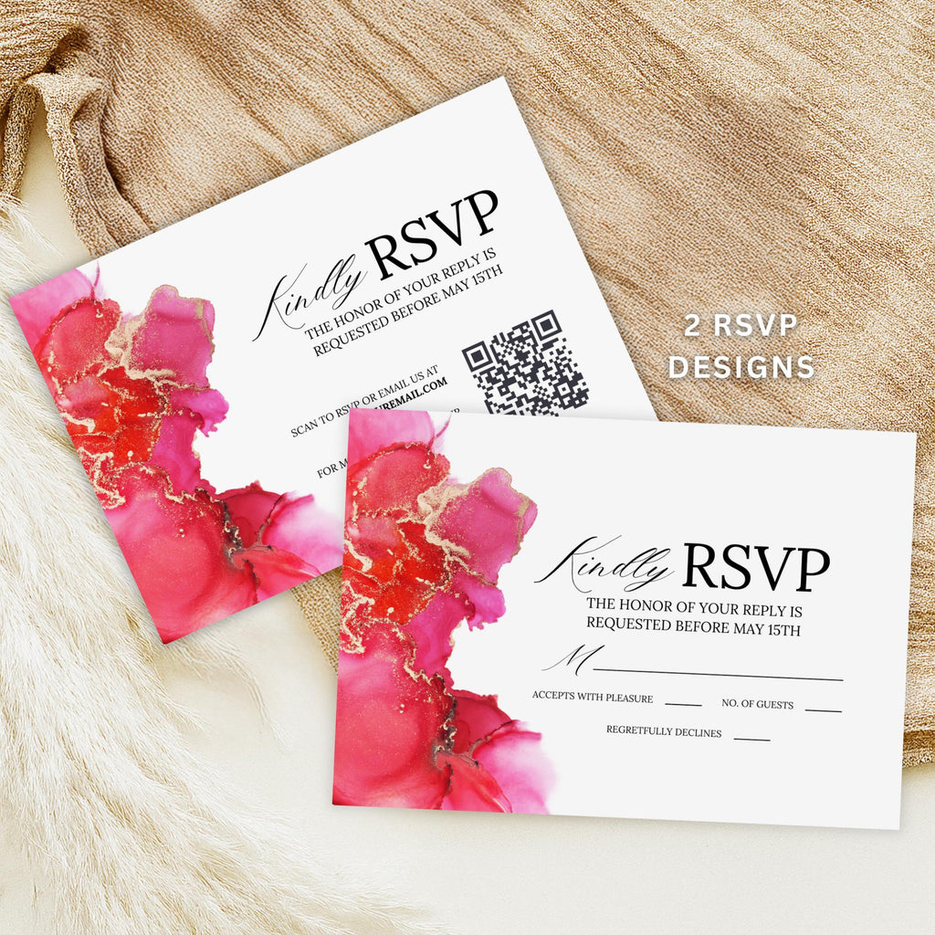 Magenta Wedding Invitation Suite