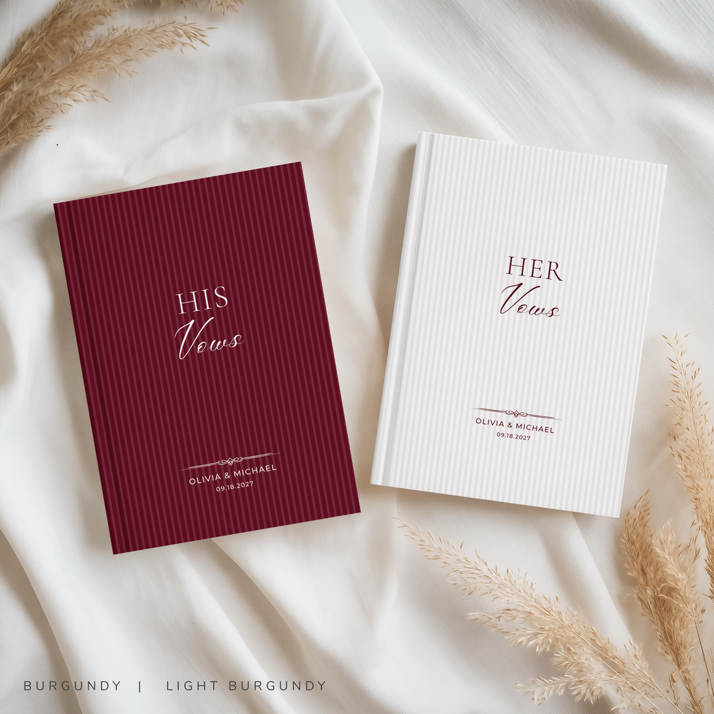 Personalized Stripe Wedding Vow Books