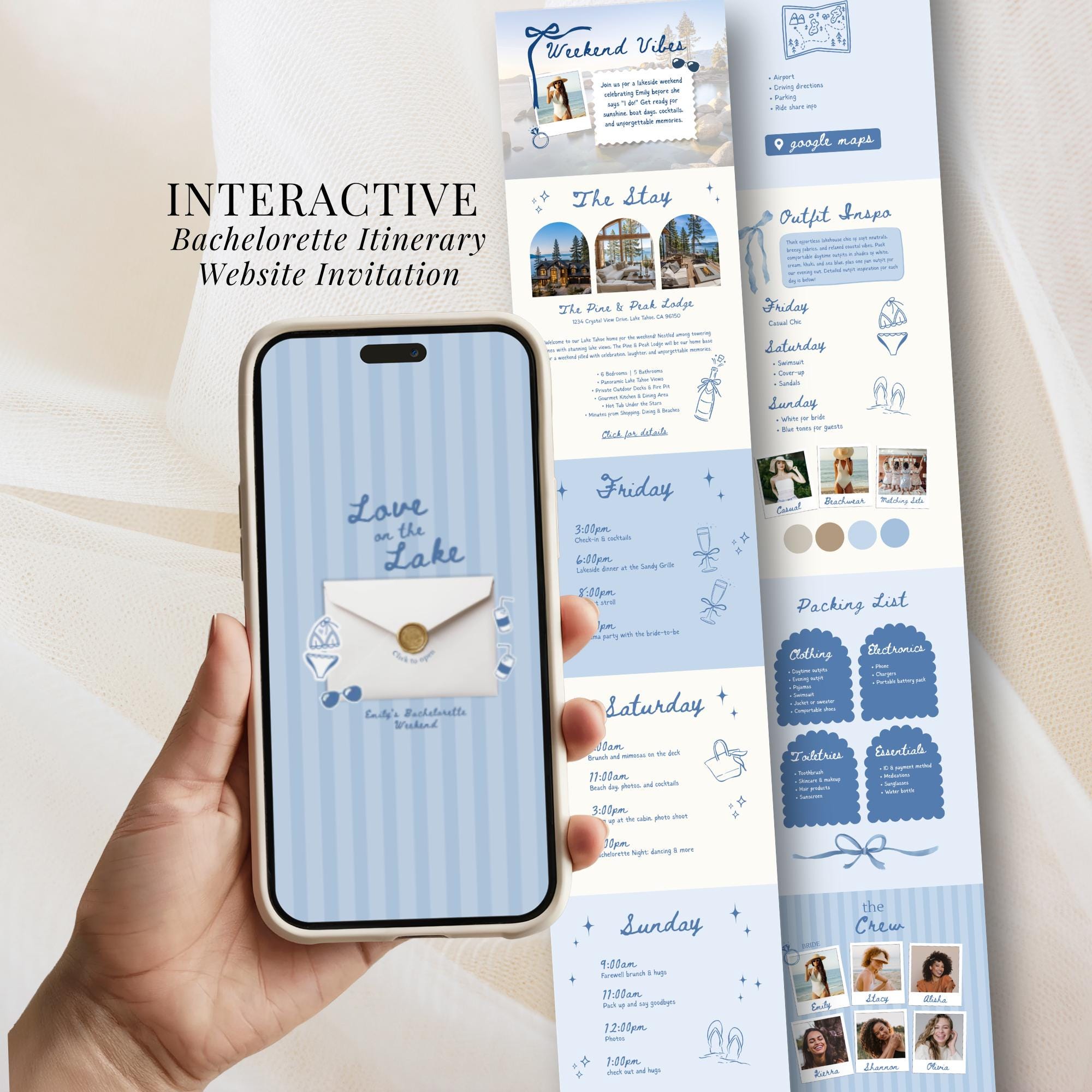 Love on the Lake Itinerary Website