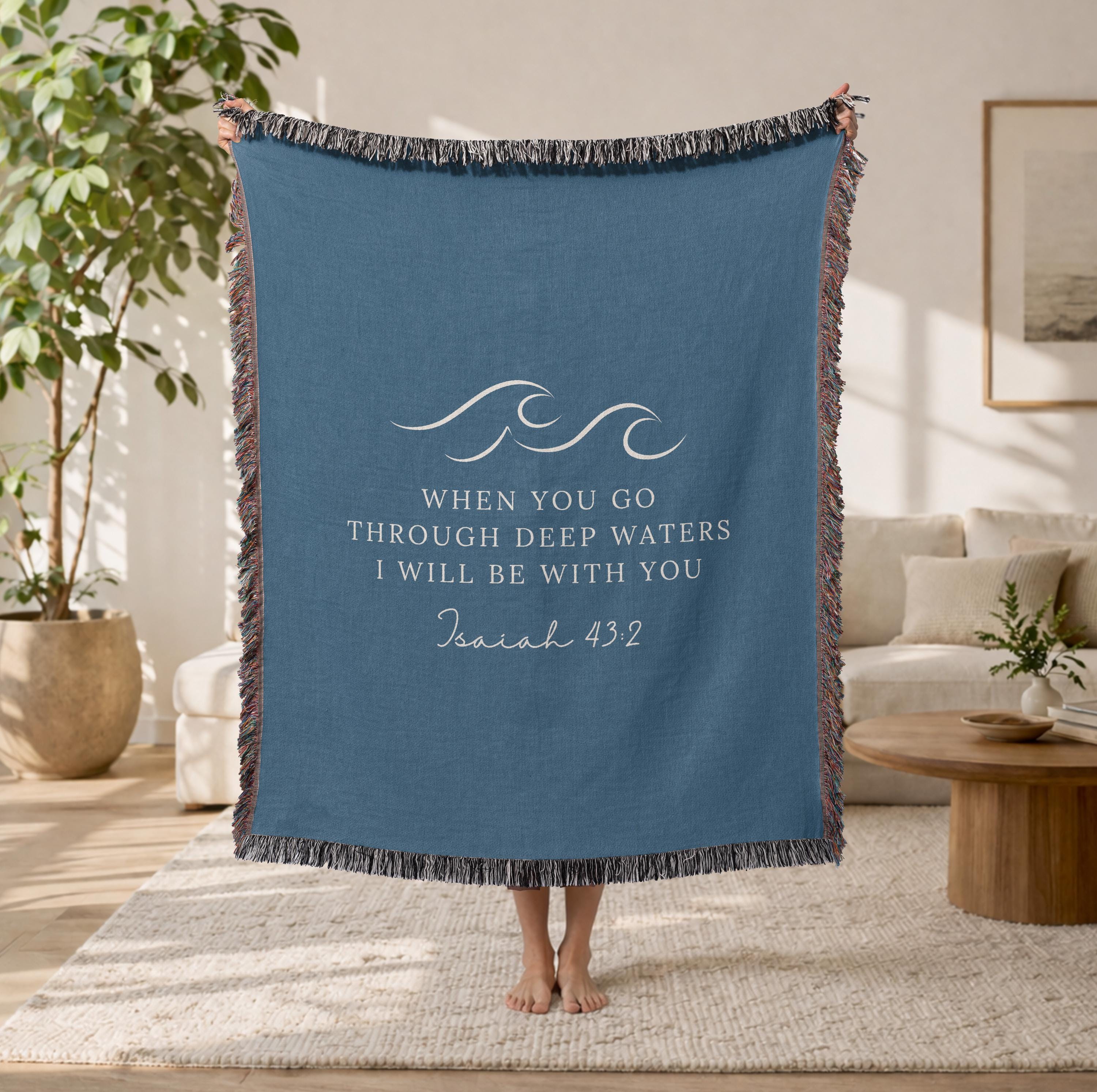 Isaiah 43:2 Woven Blanket