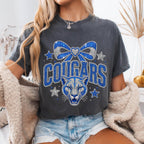 Faux Glitter Cougars Mascot Shirt