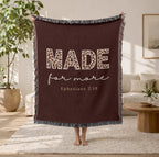Christian Blanket Gift for Mom Faith Throw Made for More Ephesians 2:10 Inspirational Scripture Religious Woven Blanket Encouragement Gift