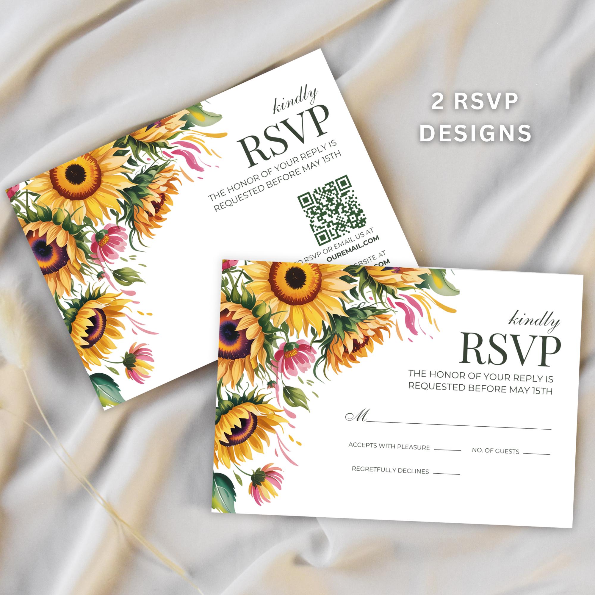 Sunflower Wedding Invitation Set