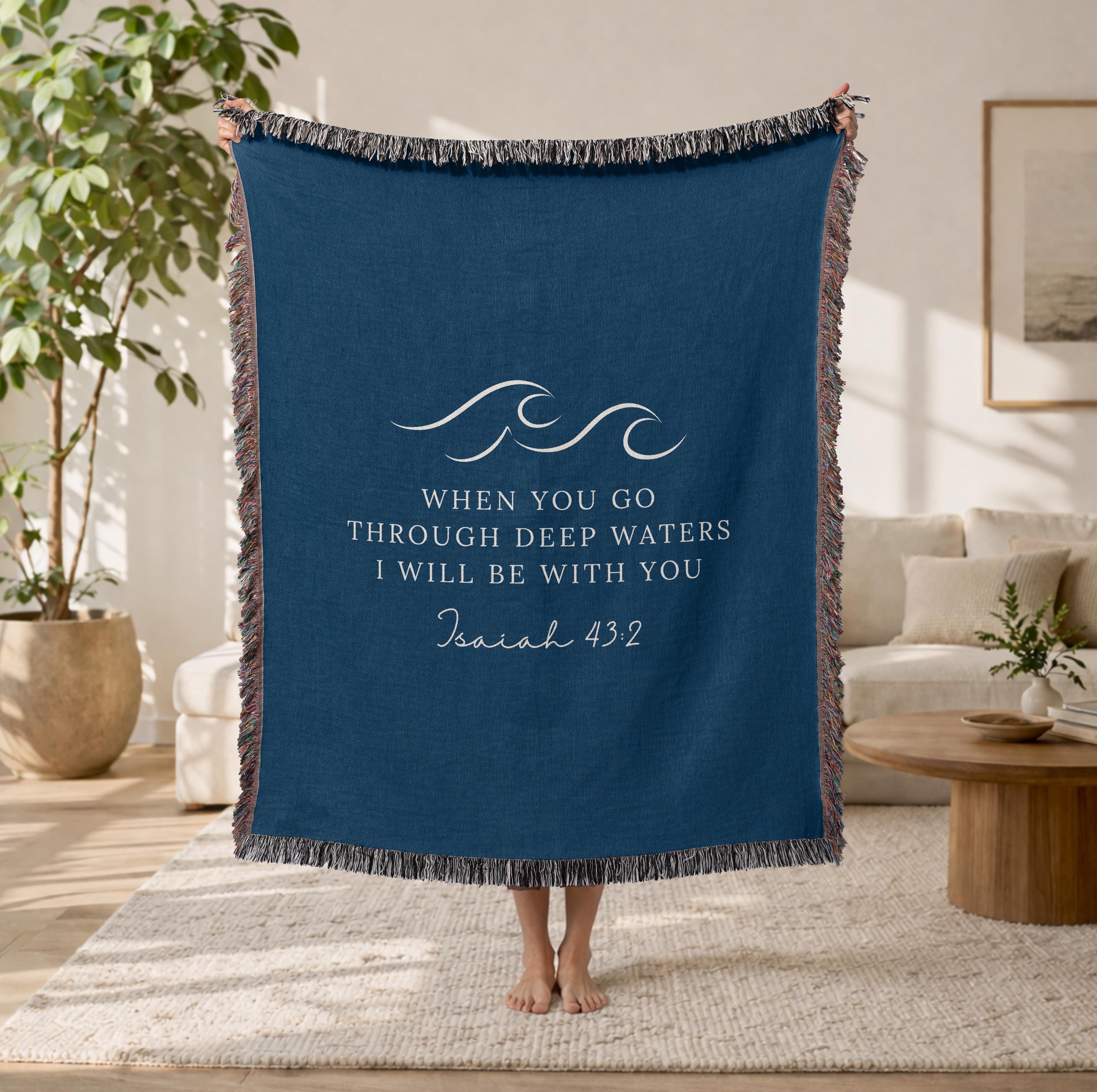 Isaiah 43:2 Woven Blanket