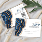 Blue Watercolor Wedding Invitation Template