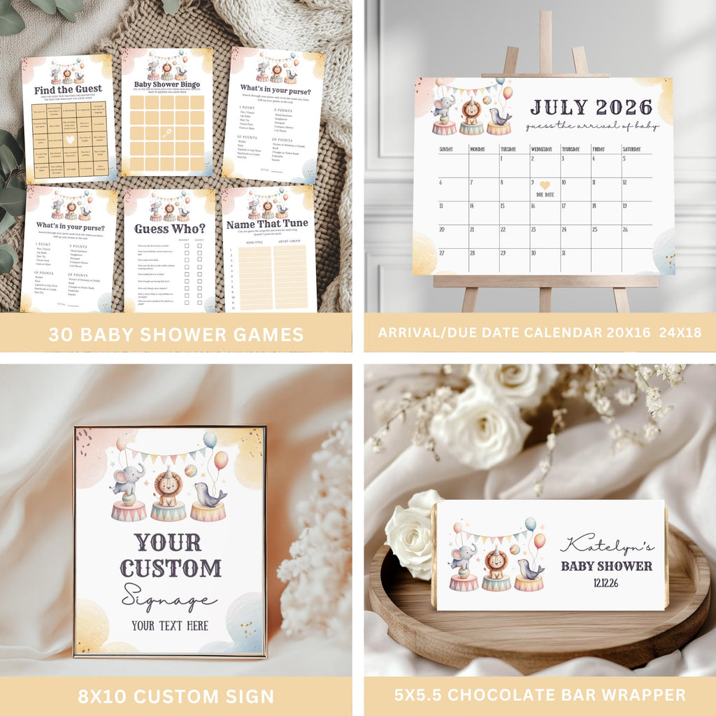 Circus Baby Shower Bundle