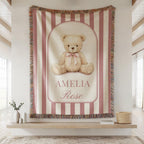Pink Teddy Bear Baby Blanket