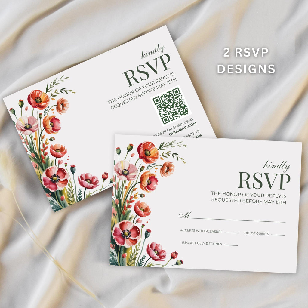 Poppy Wedding Invitation Set