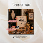Digital Halloween Pregnancy Announcment Template