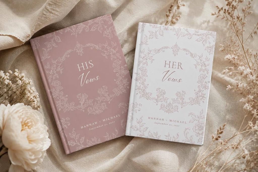 Personalized Toile Wedding Vow Book