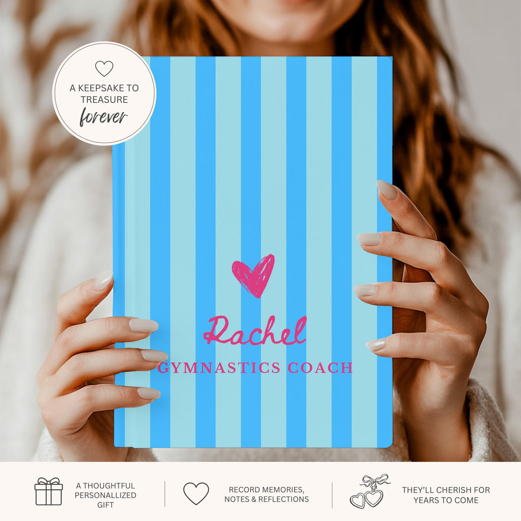 Custom Name Preppy Striped Journal