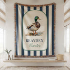 Personalized Preppy Mallard Duck Baby Blanket