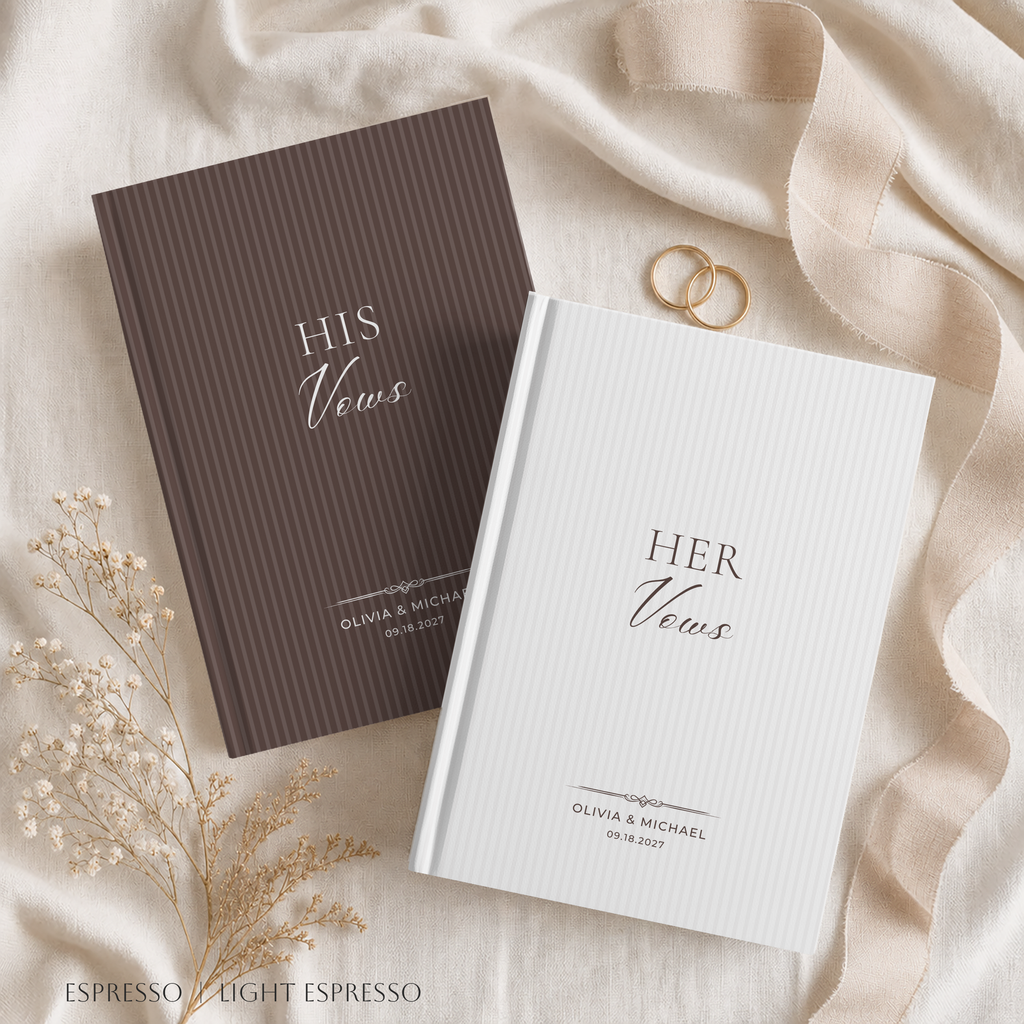 Personalized Stripe Wedding Vow Books
