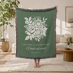 Christian Floral Blanket Psalm 23:1 The Lord Is My Shepherd Faith Gift for Women Mom Grandma Scripture Throw Comfort Encouragement Gift