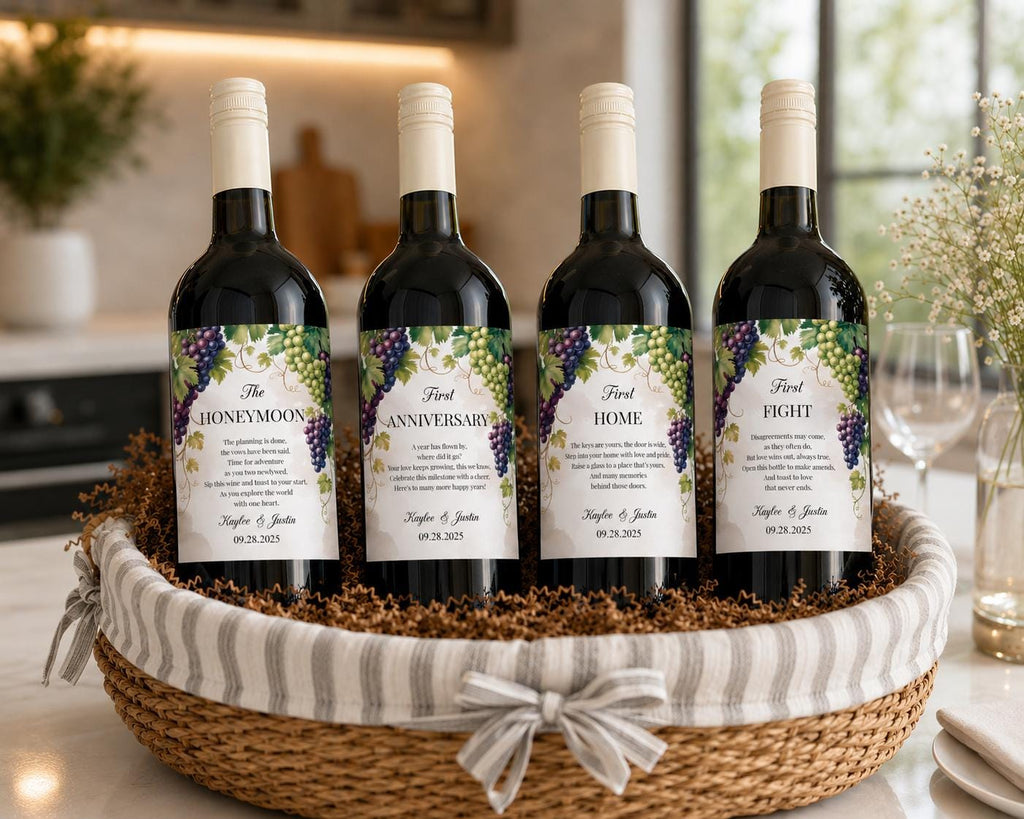 Wedding Wine Bottle Label Set