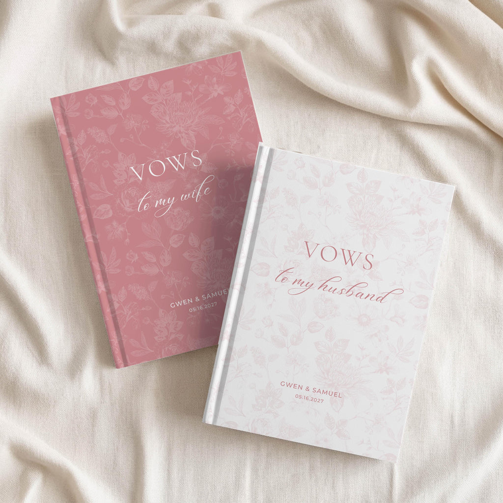 Personalized Toile Wedding Vow Book